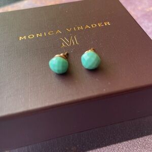Rose Gold Vermeil Nura Nugget Stud Earrings - Turquoise